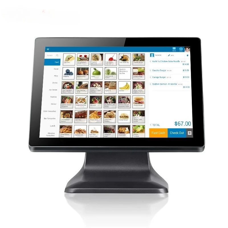 15 Inch Point Of Sale POS Terminal Restaurant All In One Touch POS Machine Windows POS Systems