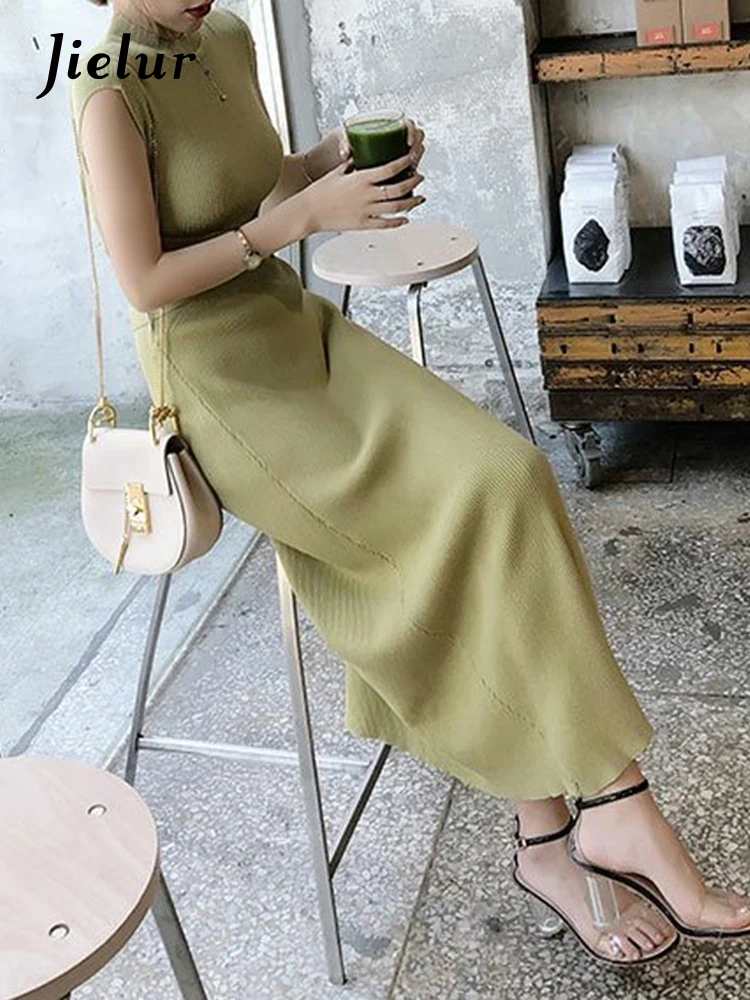 Womens Long Dresses Casual Women Dress Solid Color Short Sleeve Knit Maxi Dress Summer