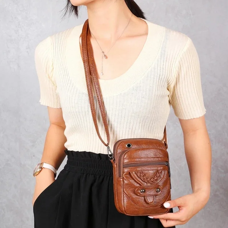 Rossbody New Texture Shoulder Bag Soft Leather Western Style Mature Fashion Retro Small Bag Suitable Ladies All-match Bag image 6