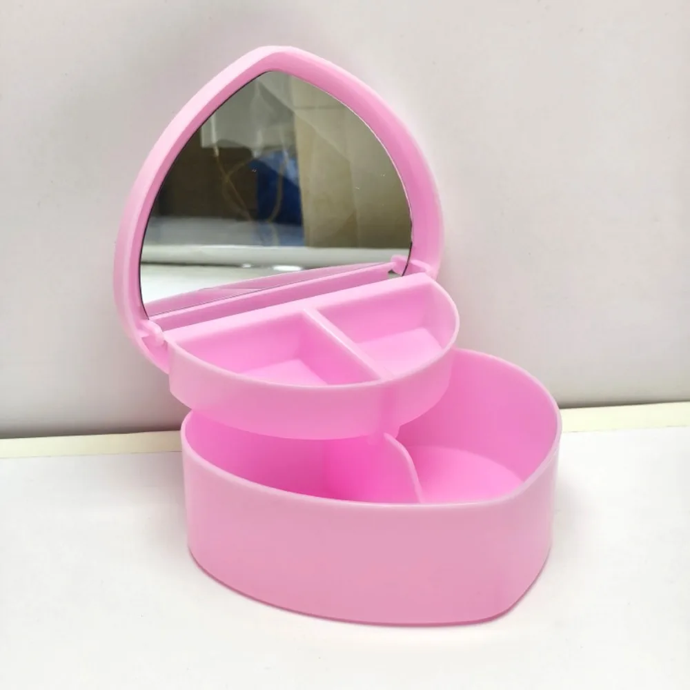 Heart Shape Jewelry Box Double Layer with Mirror