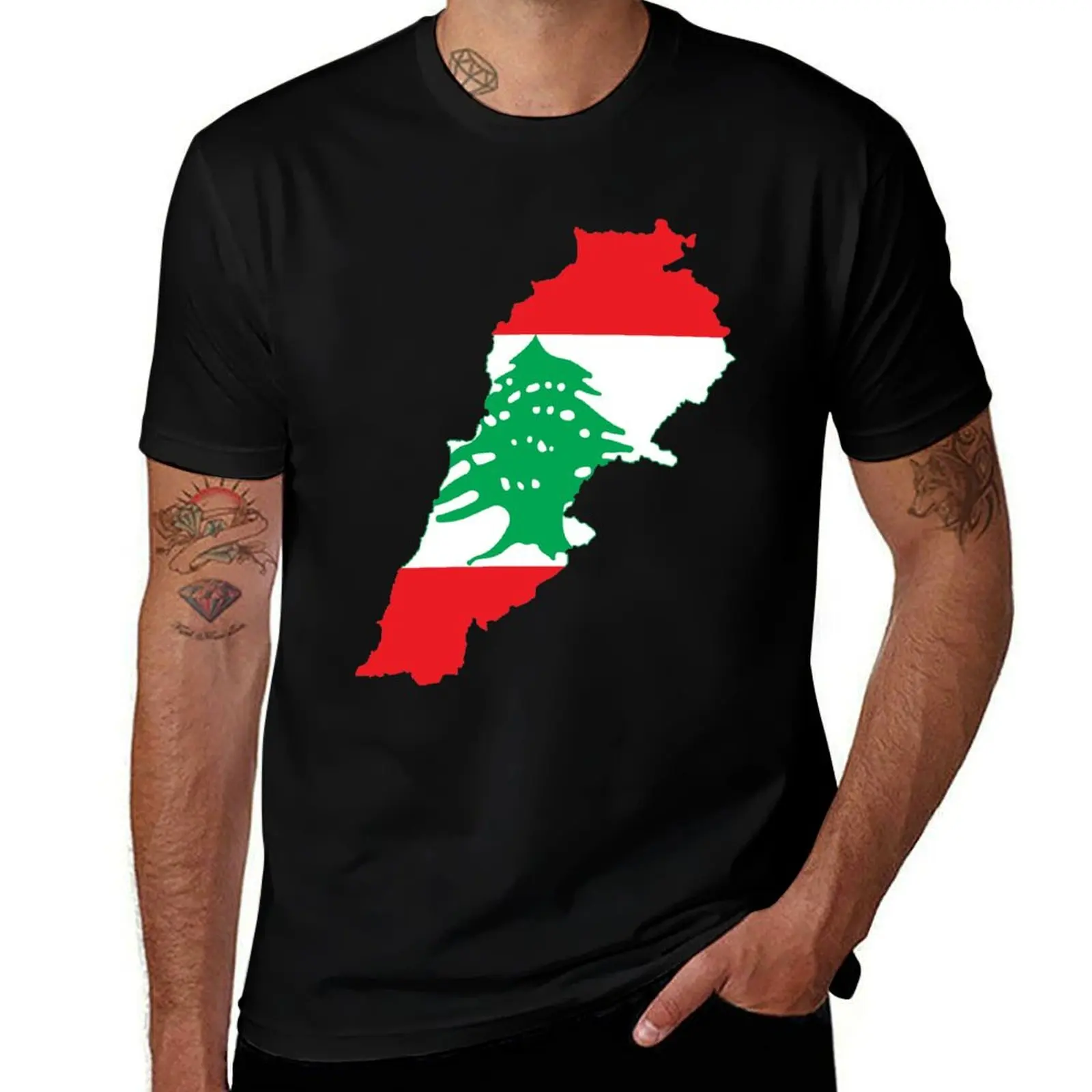 

Lebanon Flag Map T-Shirt Anti-Pilling Casual T-Shirt