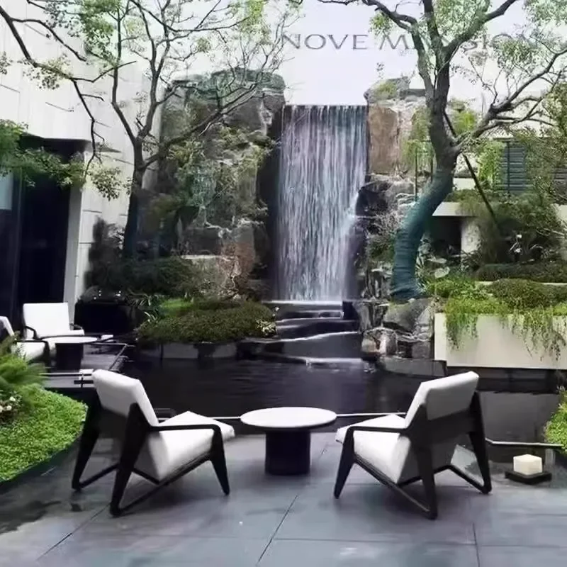 Outdoor leisure sofa villa courtyard designer solid wood exterior pendulum outdoor waterproof sun hotel balcony garden furniture