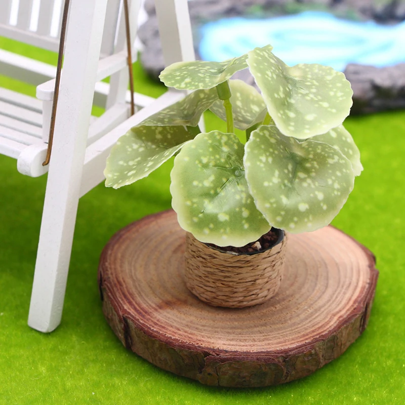 1/12 Simulazione di casa delle bambole Piante verdi Modello in vaso Casa delle bambole Mini Decorazione da giardino Giocattolo Micro Paesaggio Bonsai Ornamento