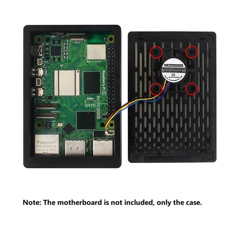 Funda para Raspberry Pi 5, para Raspberry Pi 5, carcasa ABS, disipador térmico, enfriador para Raspberry Pi 5