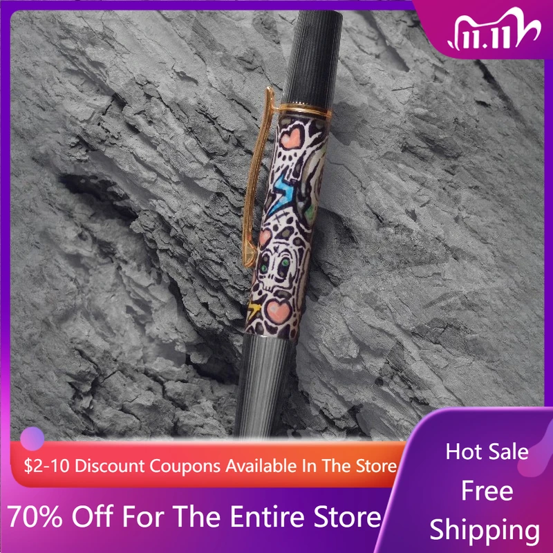 Low Discount Beast  Rollerball Pen German G2 Black 0.7mm Refill Handmade Resin Ball Pen Kawaii Collection Kawaii Stationery Pens