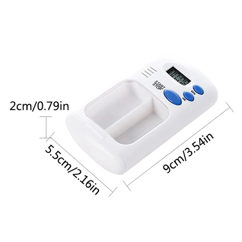 2 Grid Pill Box Medicine Storage Boxes Electronic Timing Reminder Medicine Boxes Alarm Timer Pills Organizer Pill Drug Container