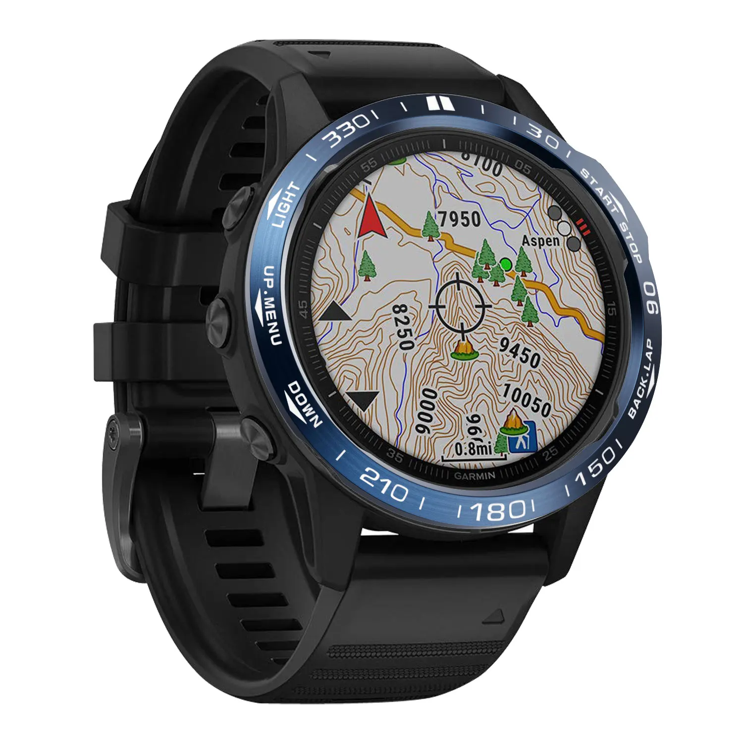 For Garmin Fenix6 Fenix 6X Watch Fenix6X Pro Stainless Steel Scale Ring Bezel Dial Metal Protective Cover Black Silver Blue view 3