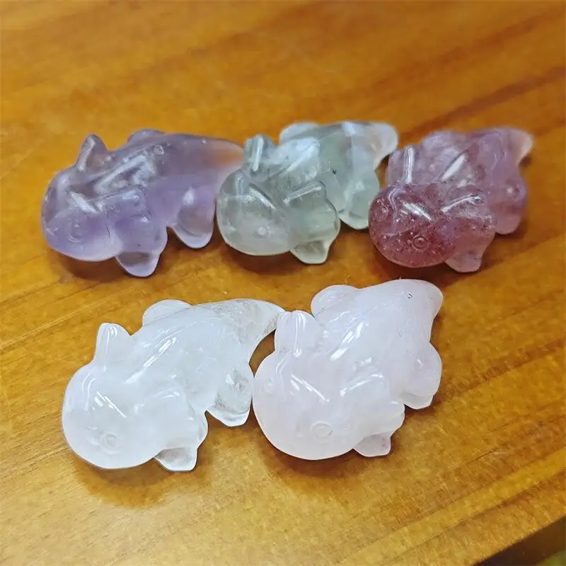 3.2CM Natural Crystal Quartz Chameleon Carving Crystals Crafts As Halloween Ornaments Gifts Or Home Room Decoration 1pcs