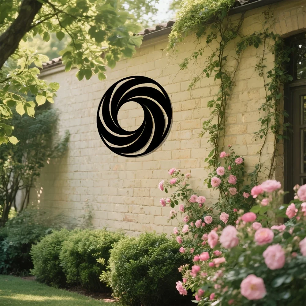 CIFBUY Iron Wall Art Swirl Pattern Metal Waterproof Sculpture For Home Living Room Hanging Decor Gift