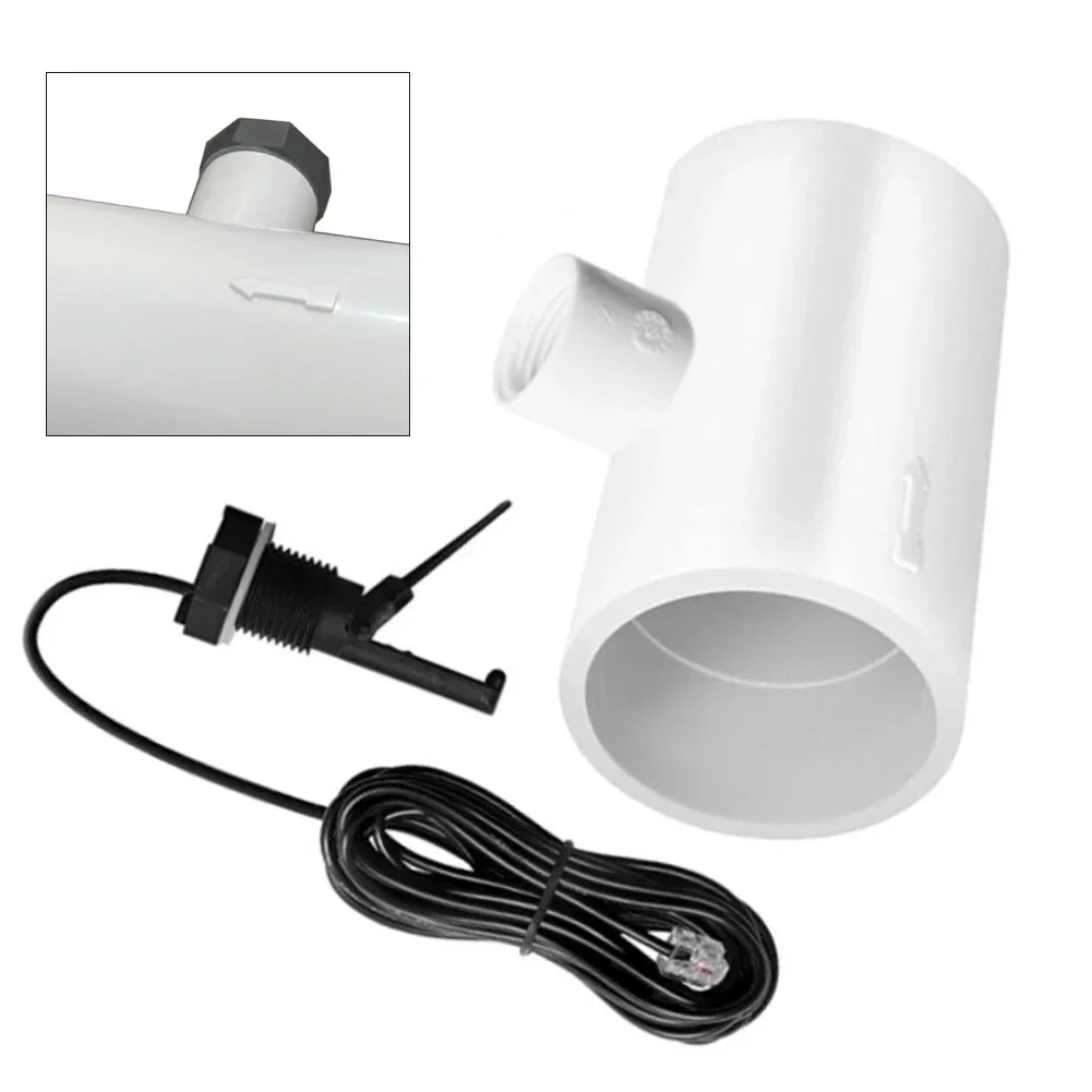 Pool Flow Switch With T-connector And Reliable Water Flow Sensor, Comes With A 4.5-meter Cable Flow Switch Assembly Tools
