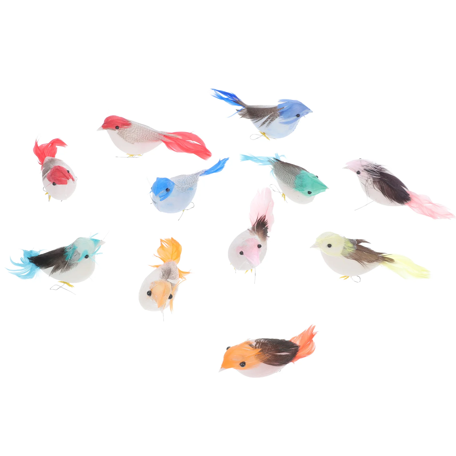 

12 Pcs Decorations Simulated Animals Garden Flower Bird Foam Artificial Birds Crafts