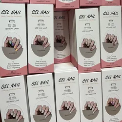 18/20Tips Semicured UV Stickers Gel Nails Adhesive Waterproof Long Lasting Full Gel Nail Wraps Press On Nail Decal DIY Manicure