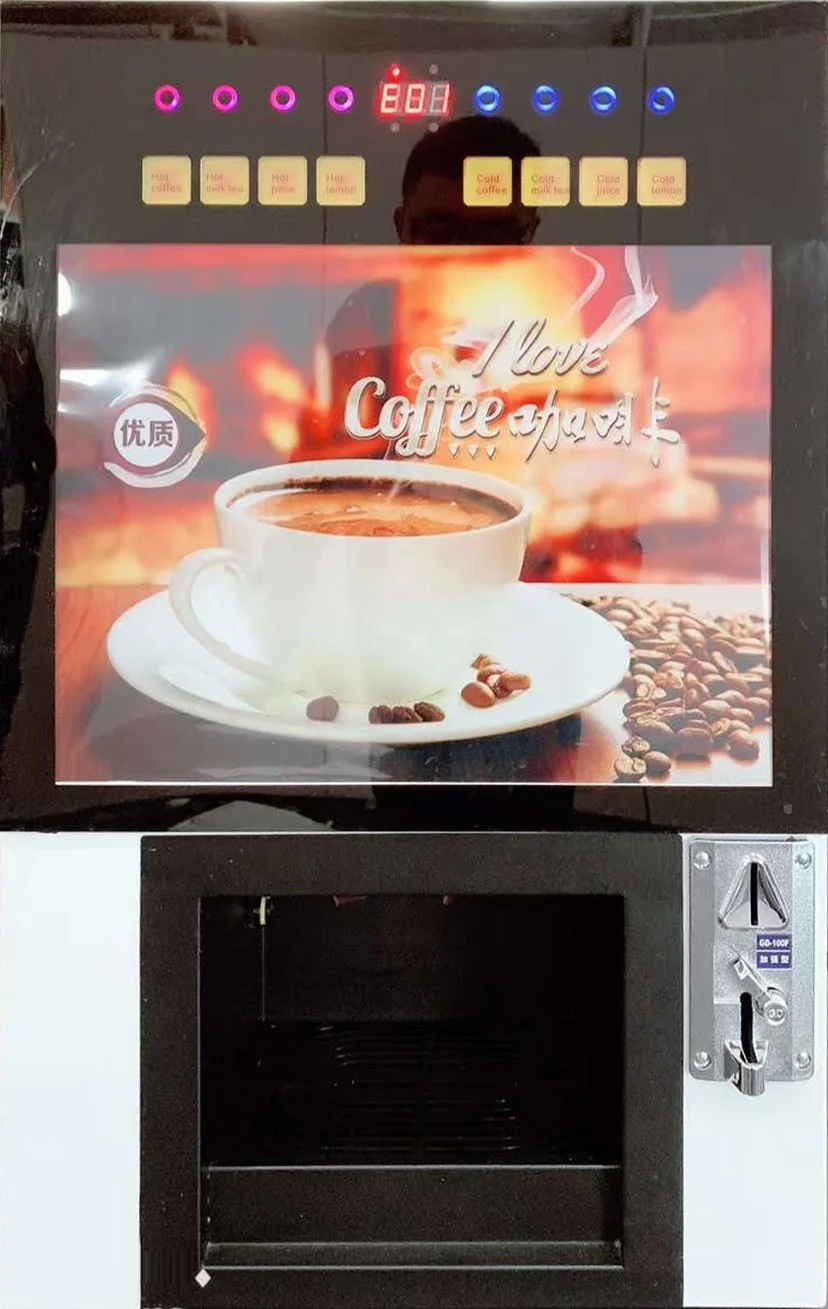 Small Business Fully Automated Touch Screen Smart Tabletop Fresh Espresso Ground Coffee Maker Machine