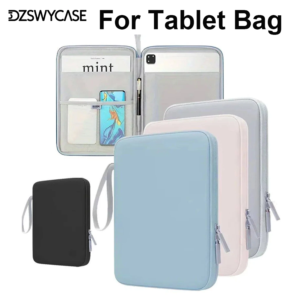 Tablet Sleeve Bag 11/13 in Handbag Case for iPad Pro Air Samsung Xiaomi Lenovo Waterproof Bag Cover Shockproof Multi Pockets