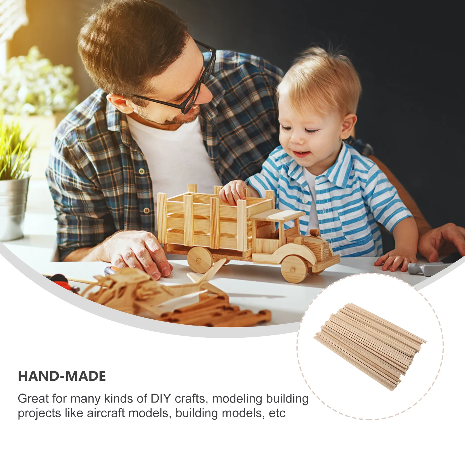 

50 шт. деревянная палочка DIY материал квадратная деревянная битва натуральный цвет прочный DIY аксессуары для рукоделия и строительные проекты