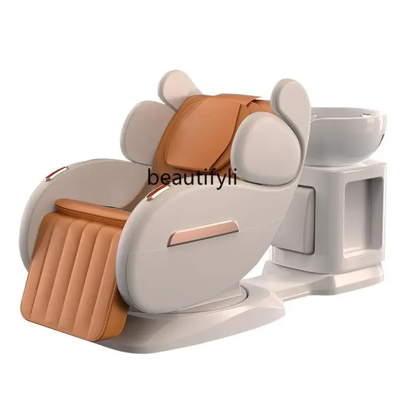 Hair Salon VIP Special Electric Lifting Rotatable Flushing Bed Barber Shop Beauty Salon Massage Shampoo Bed