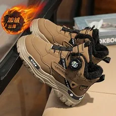 

Зимние зимние ботинки для детей, трендовая мода 2025 года, плюшевая хлопковая обувь, толстые теплые подростковые ботинки из искусственного меха, детские кроссовки