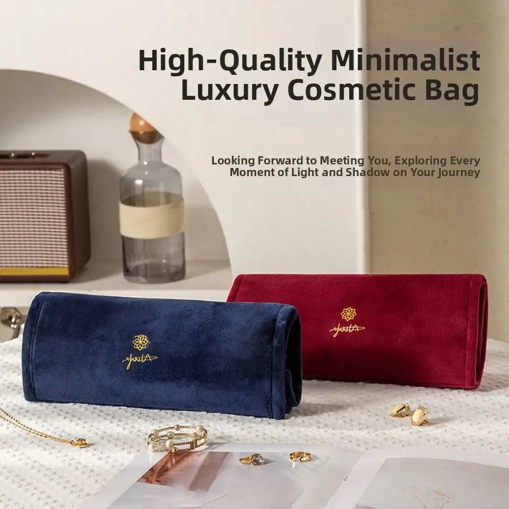 

Foldable Velvet Jewel Bag 9/18 Compartments Anti-Scratch Jewelry Storage Roll Bag Dustproof Large Capacity