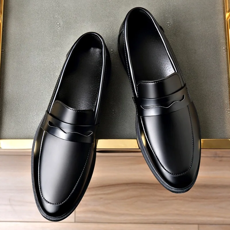 Men's Shoes PU Leather Luxury Business Casual Shoes Non Slip Plus Size Durable Driving Shoe Fashion High Quality Men Dress Shoes