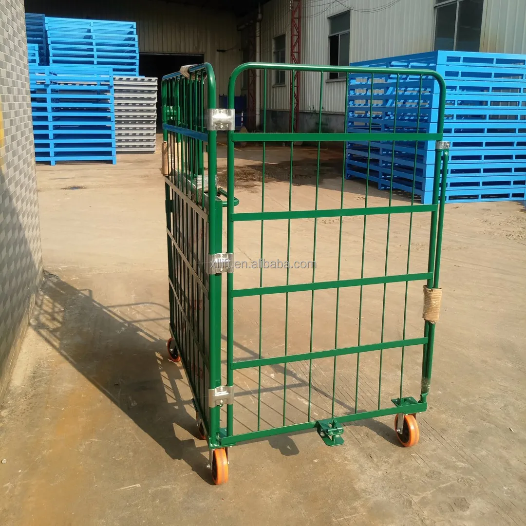 Logistics industrial laundry folding warehouse container cage roll containers trolley