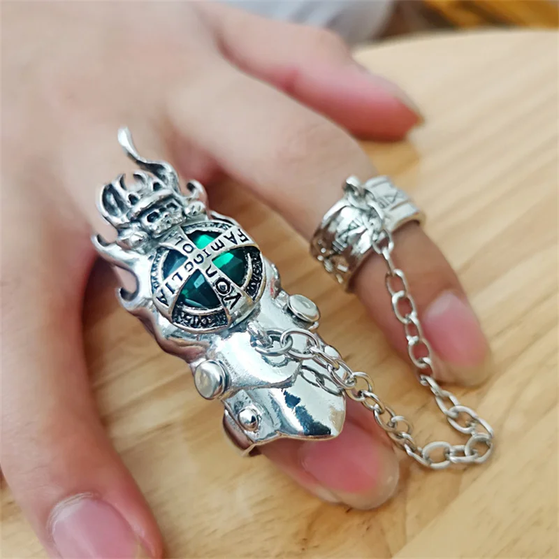 Fashion Japan Anime Hitman Reborn Joint Ring Gemstone Revolving Rings Cosplay Props Figure Toys Punk Gothic Fans Party Gifts