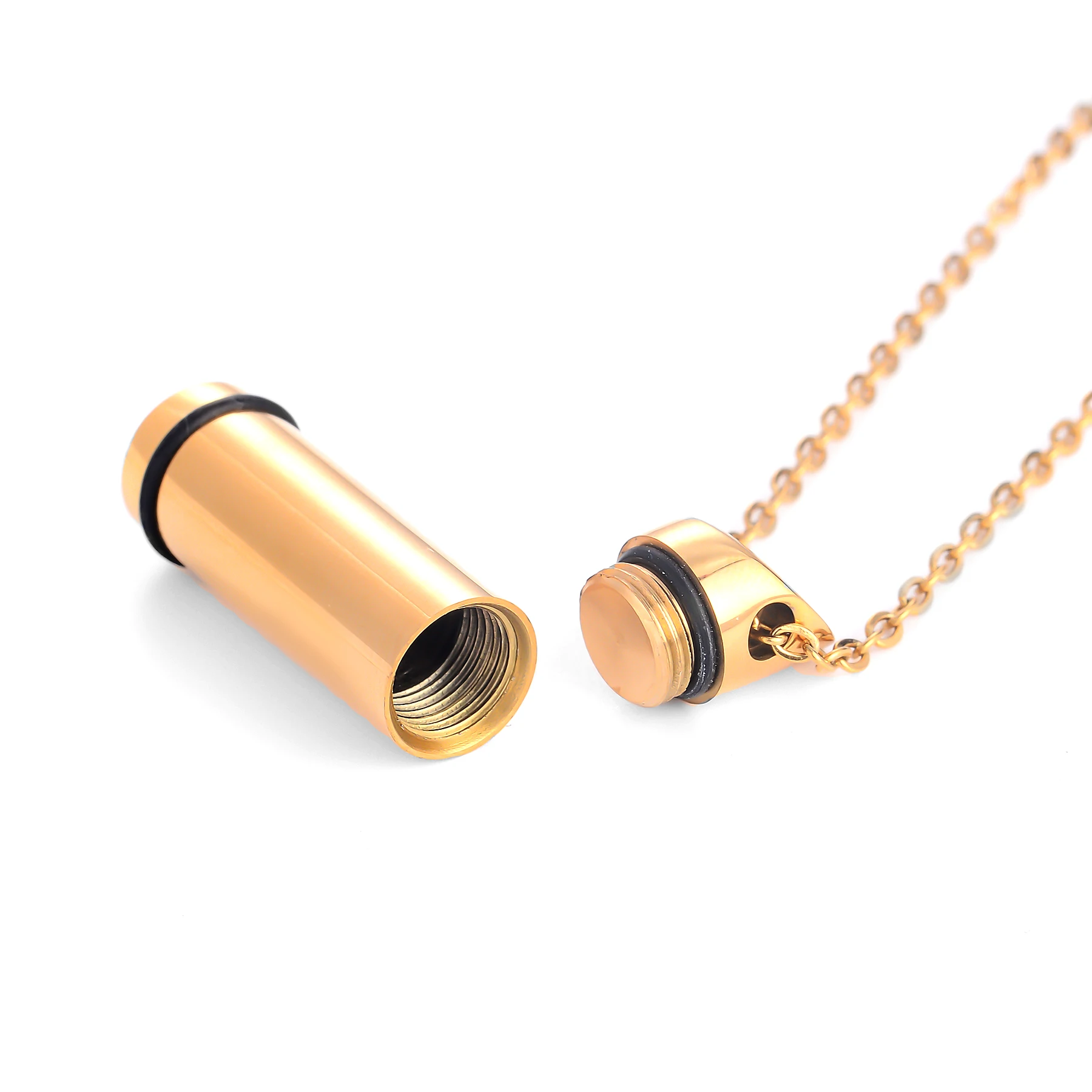 Edelstahl-Urnenanhänger für Asche, Zylinderform, Hip-Hop-Geschenk für Männer, erhältlich in 3 Farben – Detail 4