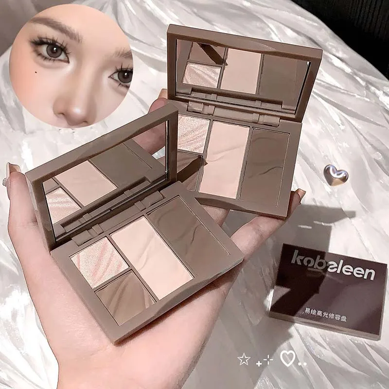 พาเลทท์ไฮไลท์เตอร์คอนทัวร์เฉดดิ้งผงแต่งหน้าเนื้อแมท บรอนเซอร์ ไฮไลท์ กลิตเตอร์ บลัชออน คอนทัวร์จมูก