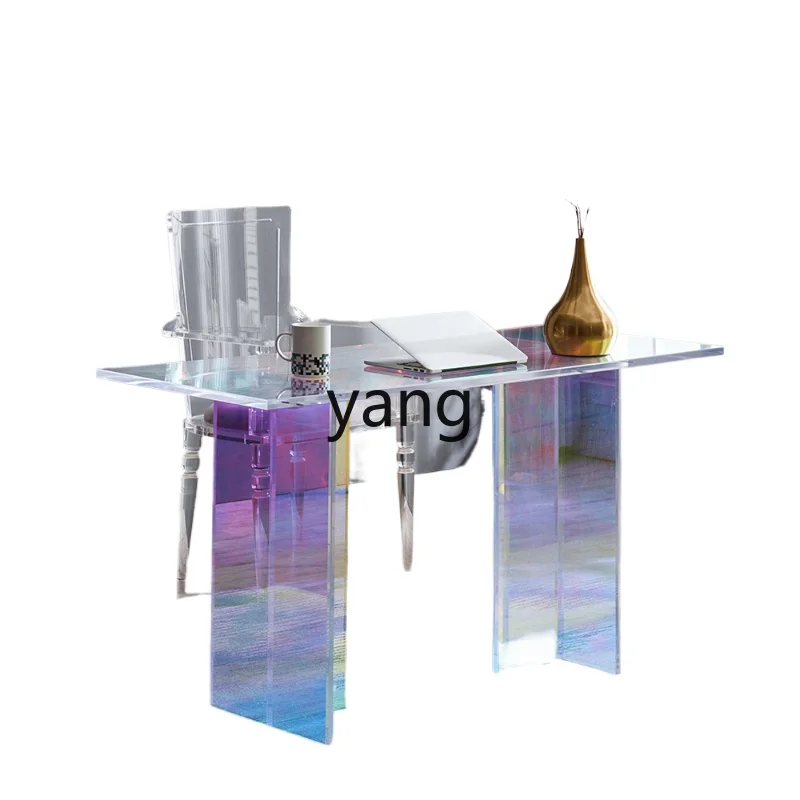 

LTT acrylic colorful gradual change of color desk villa model room computer table transparent writing table