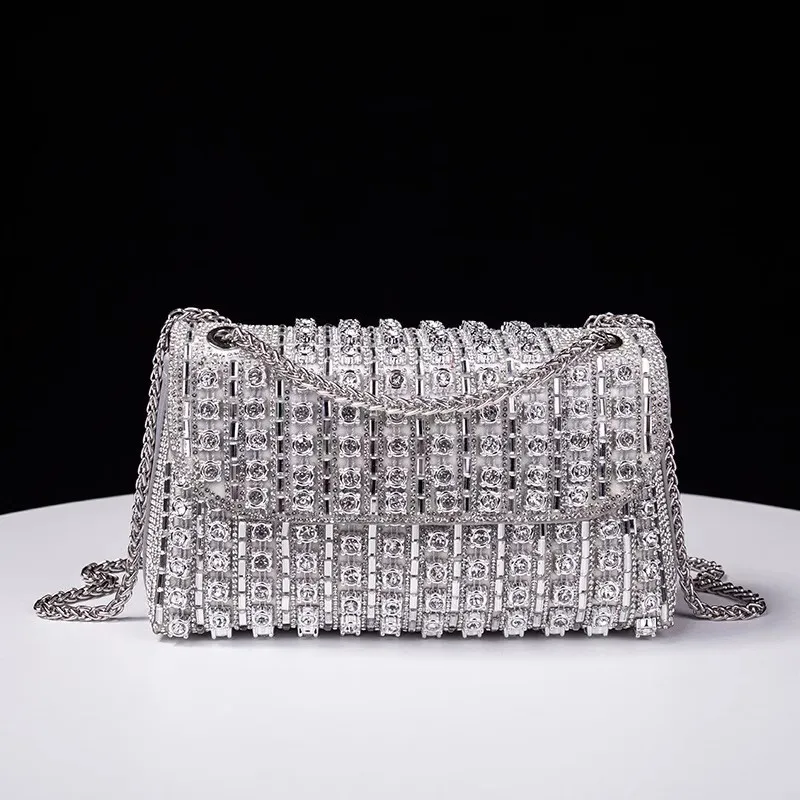 Niche Design Diamond-encrusted Small Square Bag Women's 2025 New Fashionable Full Diamond Bacchus Bag Single Shoulder Crossbody