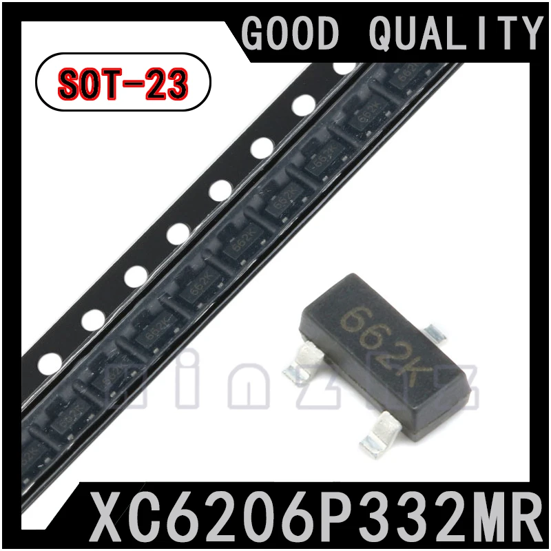 

100PCS XC6206P332MR SMD Linear Regulator 3.3V/0.1A New LDO Package SOT-23