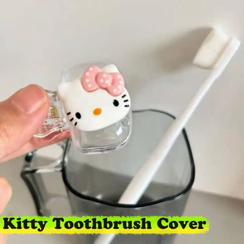 Copri testina per spazzolino da viaggio Hello Kitty Tappo protettivo per spazzolino Clip protettiva in plastica portatile per regalo domestico