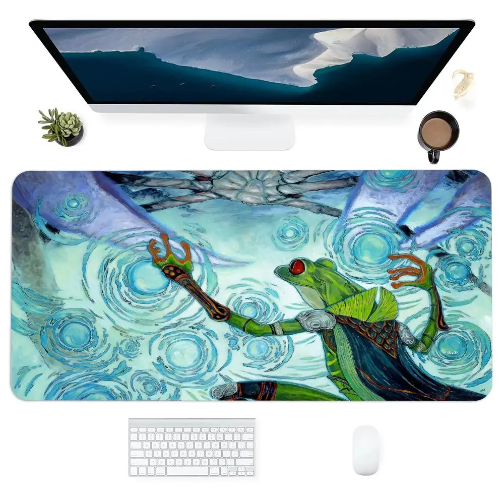 

Oil painting style frog game pad Mouse Pad Large Gaming Non-slip Art Mousepads Laptop Tablet Table Cushion Mat Mini PC Playmat