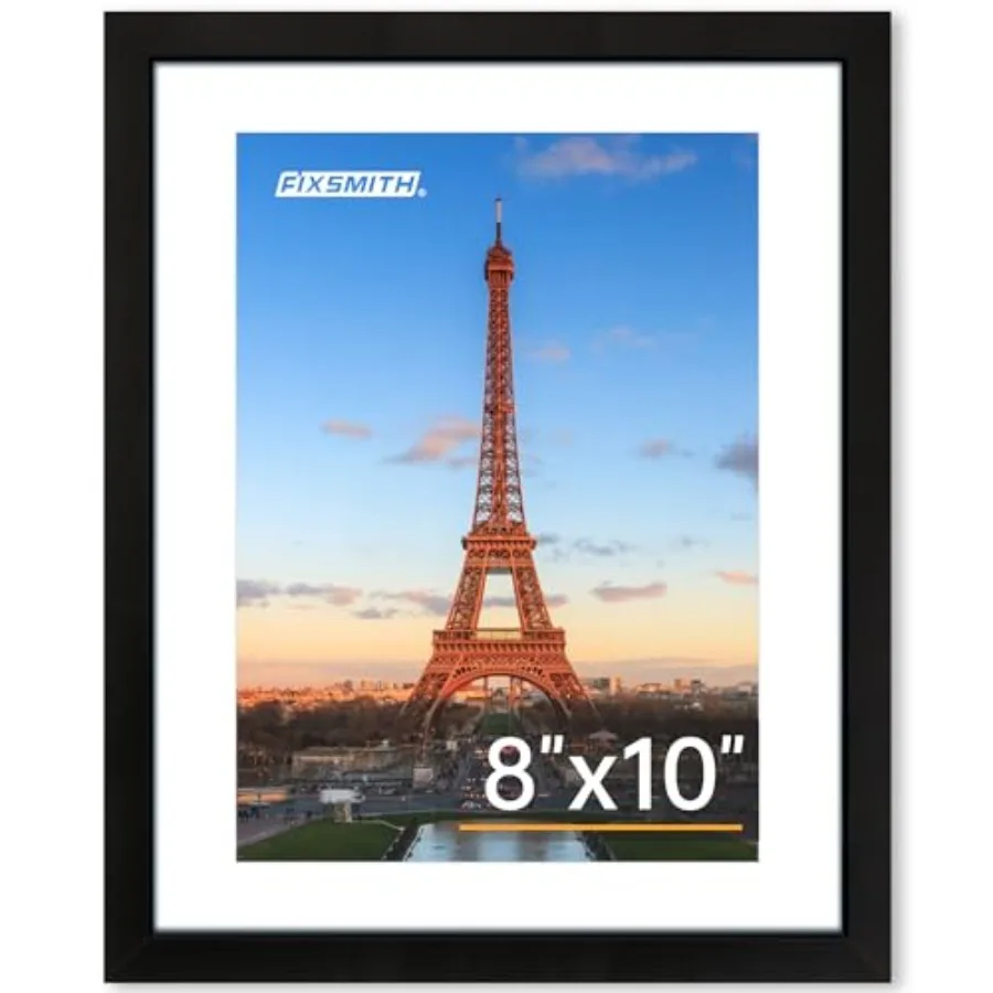8x10 Picture Frame 1 Pack, Photo Frame with HD Plexiglass, Display Pictures 5x7 with Mat or 8x10 Without Mat, Picture Frames Co