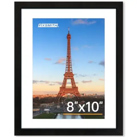 8x10 Picture Frame 1 Pack, Photo Frame with HD Plexiglass, Display Pictures 5x7 with Mat or 8x10 Without Mat, Picture Frames Co