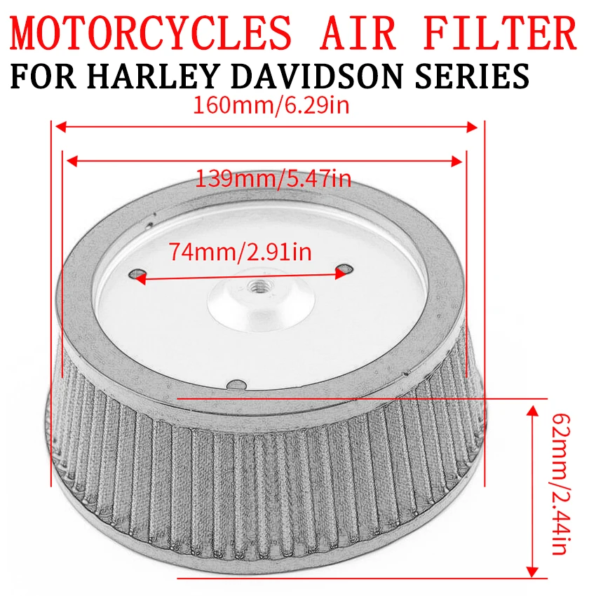 For Harley Davidson Road King FLHRC FLHRCI FLHRS FLHRSE3 Screamin\' Eagle FLHRSI FLHTCI 12V Motorcycle Air Filter Intake Cleaner