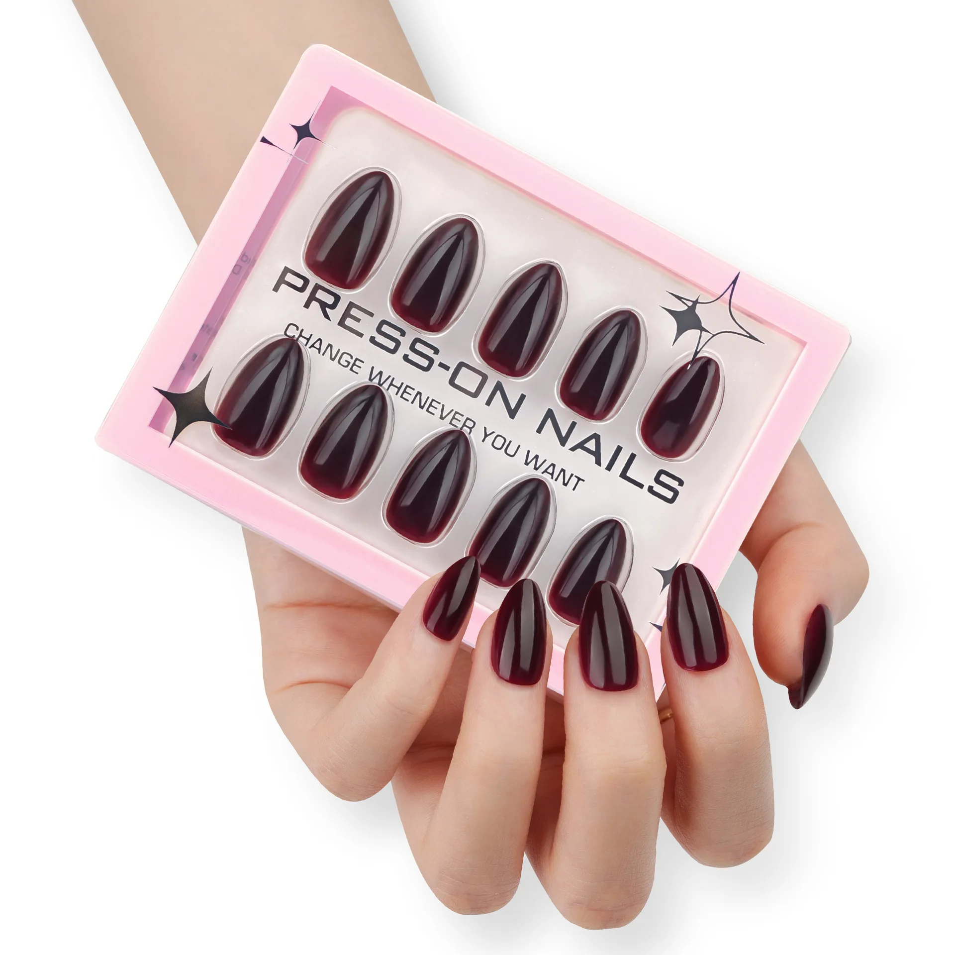 

30pcs 15 Sizes Press On Nails Short Almond Nail Tips Solid Color Pink Fake Nails Reusable False Nails High Quality