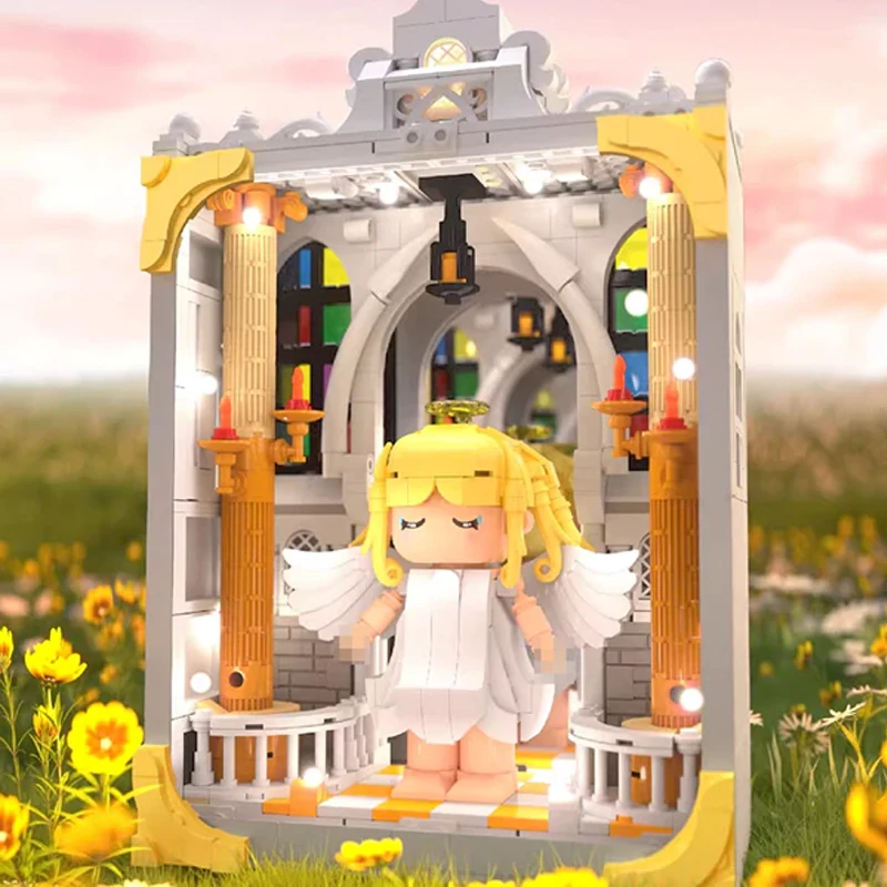 

Креативный эксперт MOC, кукла-ангел-демон, строительные блоки, сказочные фигурки принца и принцессы, модель, собранная коллекция игрушек, декор