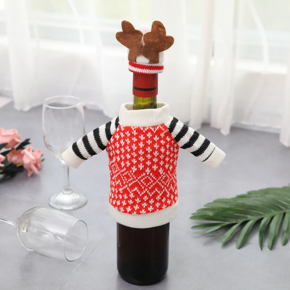 

3pcs Bottle Cover Cute Christmas Decoration for Party Party Tableware Tableware Home Festive Accessories Bar Tools
