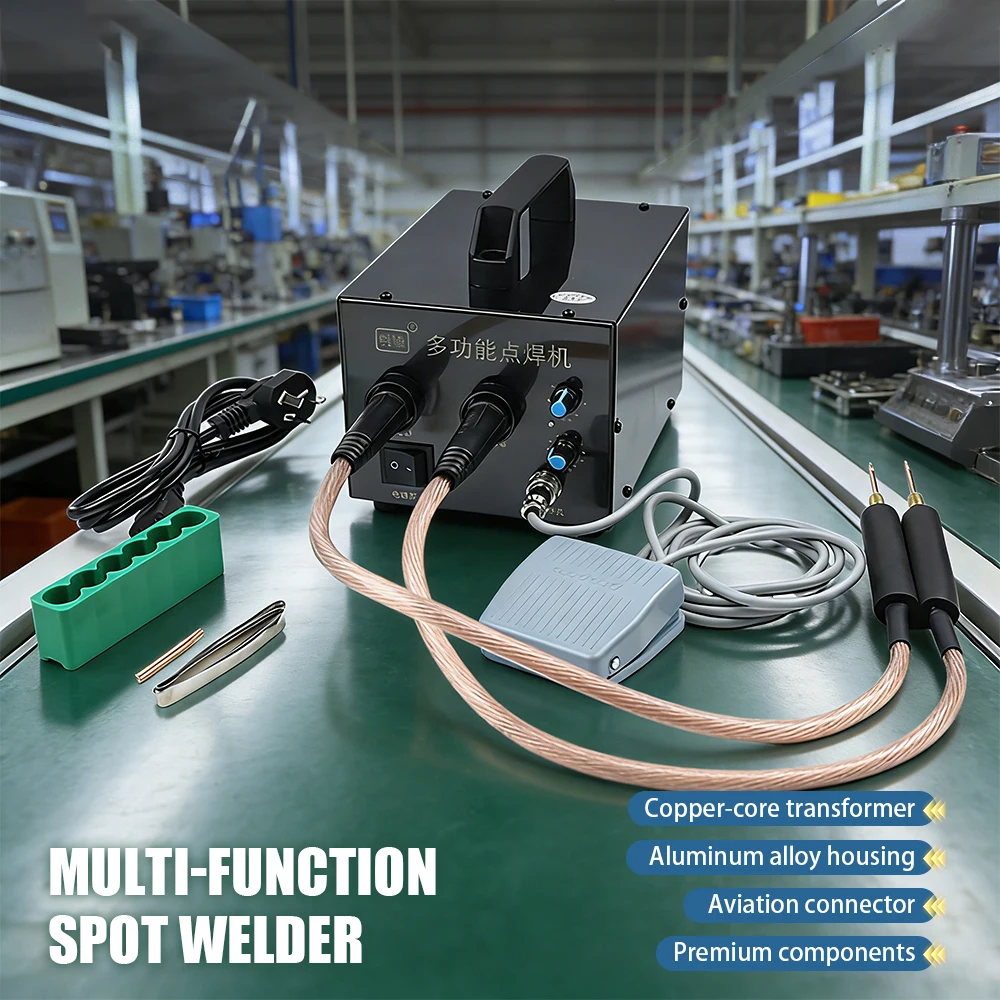 Portable Mini Spot Welder for 18650 Batteries DIY Electric Welding Machine with Foot Pedal for Nickel-Plated Sheet/Battery Pack