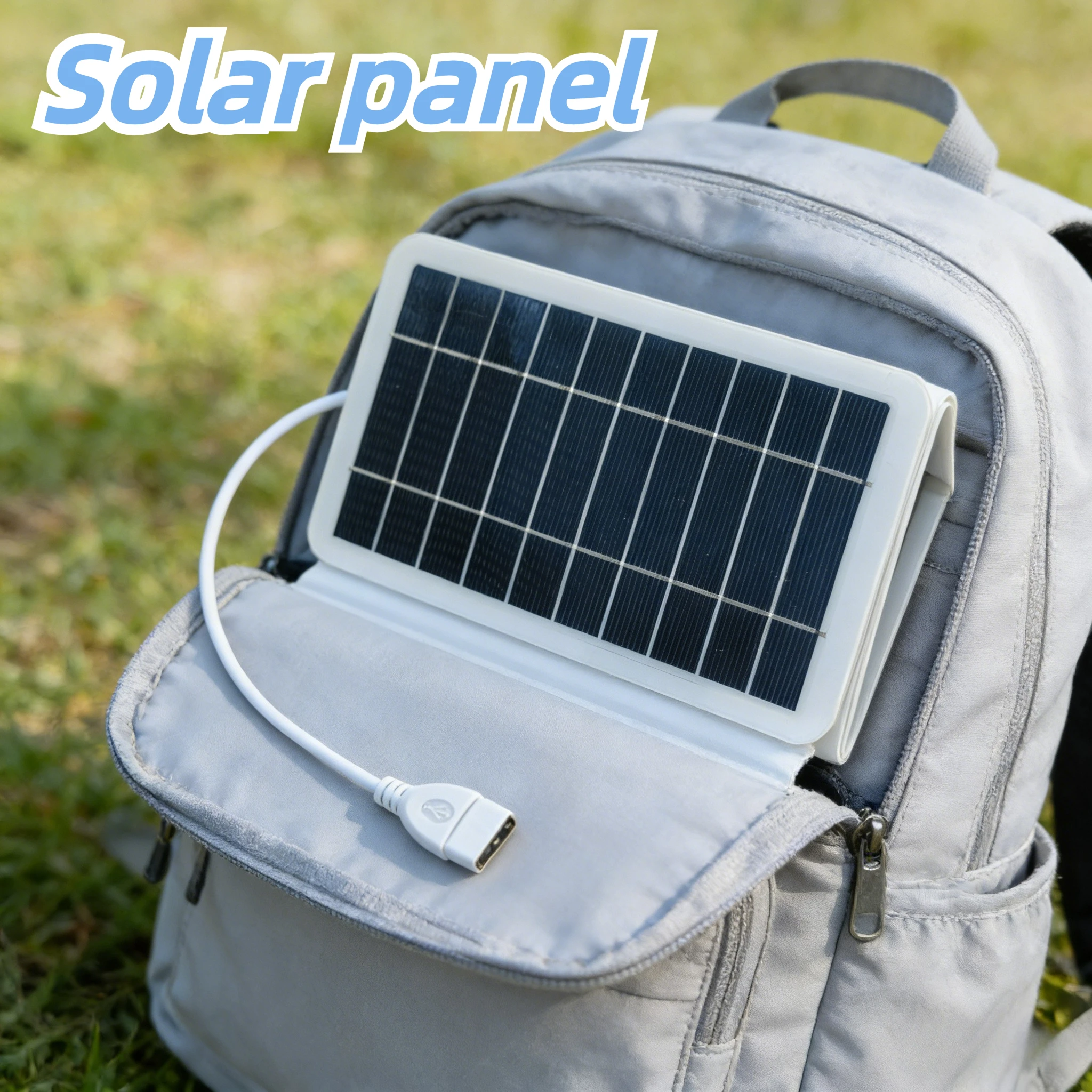 Wasserdichtes 5V 5W Solarpanel Tragbares USB-Ladegerät für Wandern Camping Handyaufladung Leichtes Outdoor-Stromversorgungsgerät