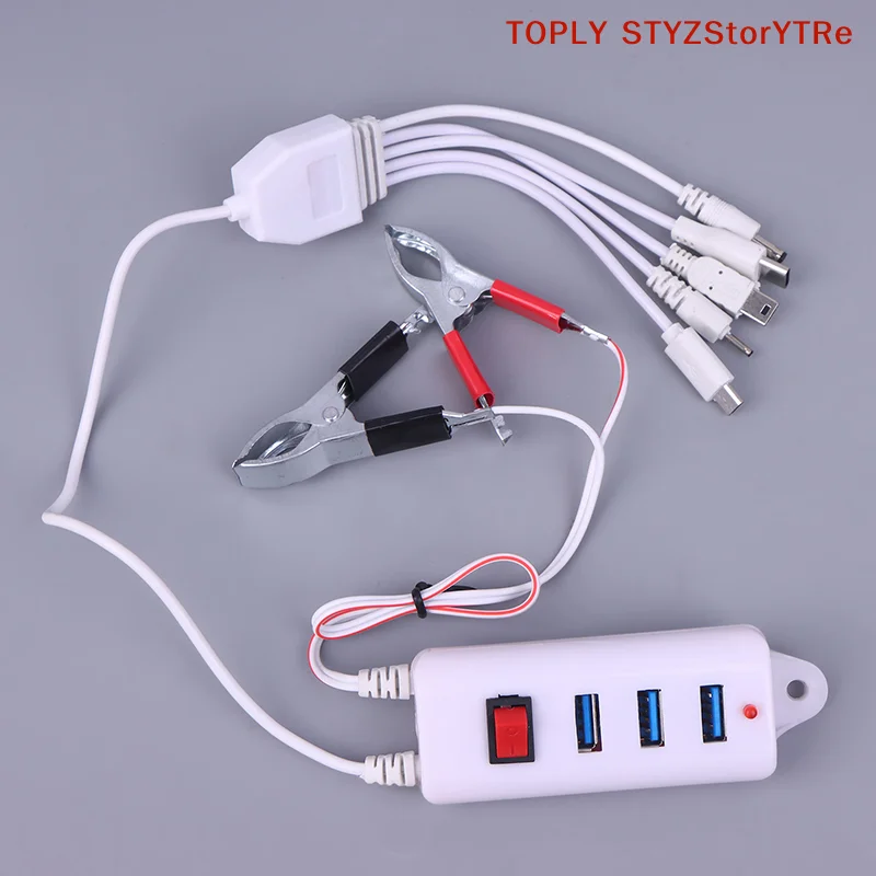 3 Slot USB Clip Phone Charger with Switch; Universal Battery Charging Solution