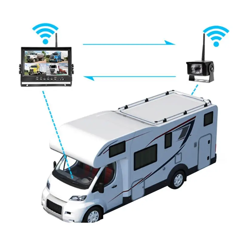 9 Inch AHD Digital Wireless Backup DVR Dash Cam Record Camera AHD Monitor Kit For Truck Trailer Bus Pickups Trailer-A67F