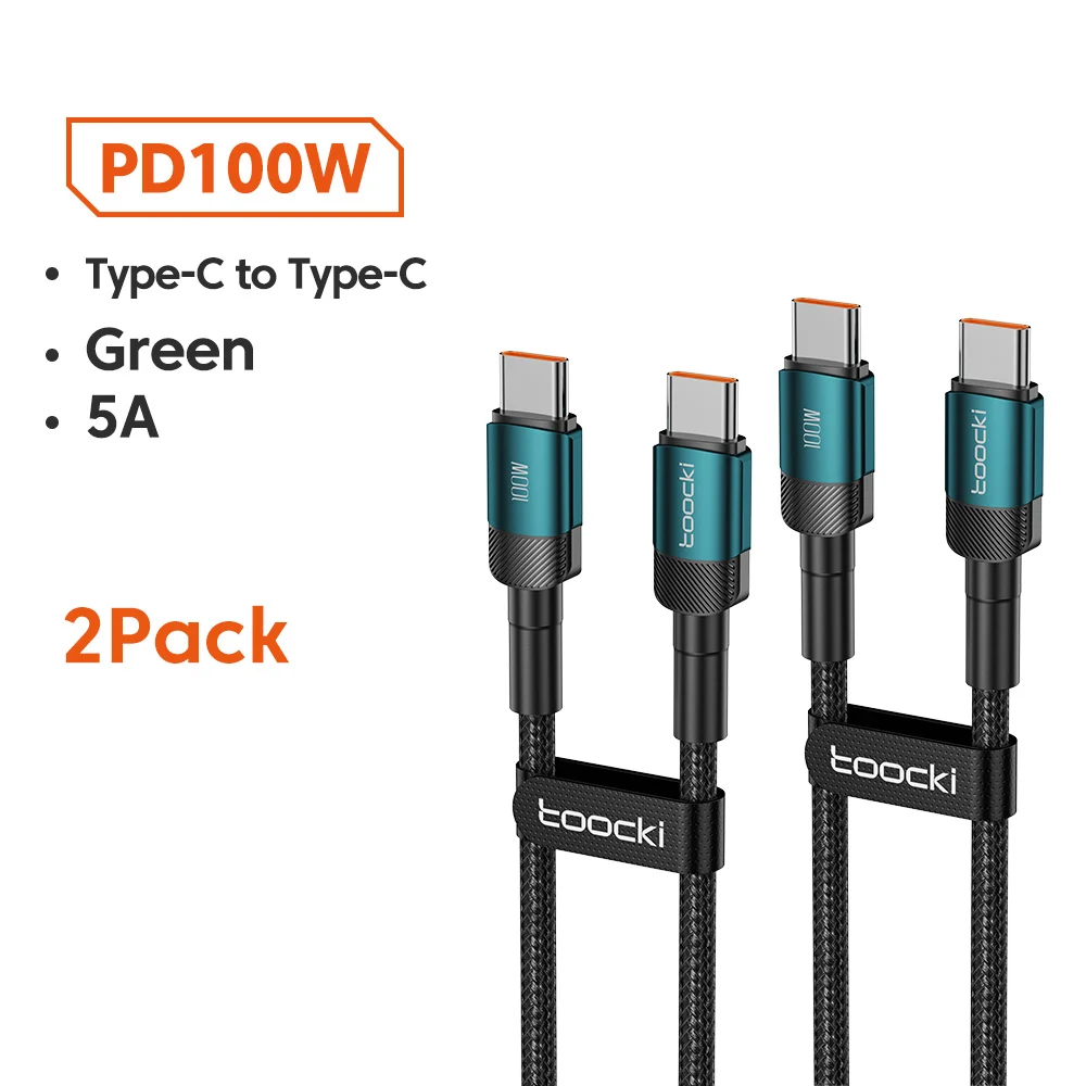 Toocki 100W Type C naar USB C-kabel PD 3.0 snel opladen 4.0 Snel opladen Type C naar Type C voor Macbook Samsung Xiaomi
