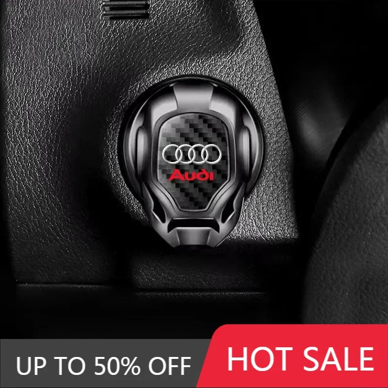 Image of 1 Stück Auto-Emblem Ein-Knopf-Zündschalter-Schutzabdeckung für Audi A4 A3 A5 A6 A7 A8 Q3 Q5 Q7 Q8 B5 B6 B7 B8 B9 Q7 8P 8V 8L