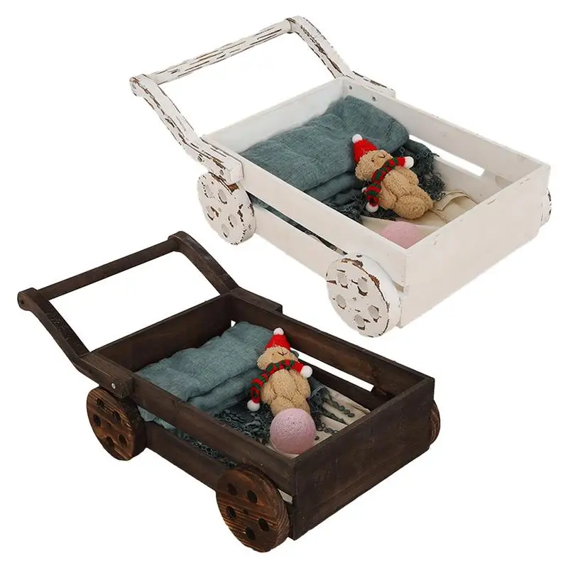 

Newborn Photography Bed Retro Wooden Bed Small Furniture Universal Mini Doll Bed Photography Backdrops for Newborn Boys Girls