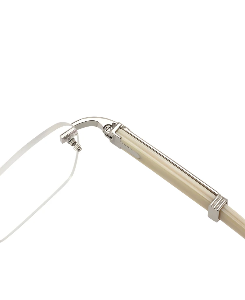 High quality frameless buffalo horn eyeglass frame, professionally handmade natural angle business custom prescription lenses