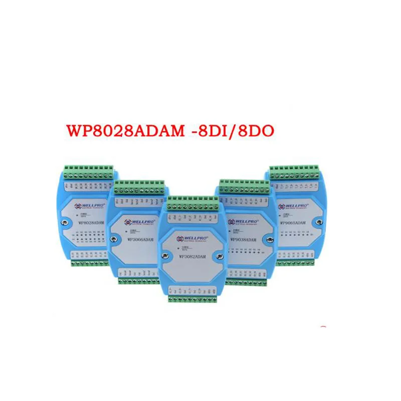 Module d'entrée et de sortie numérique isolé, 8DI, 8DO, RS485, MODBUS, RTU, WP8028ADAM, NPN