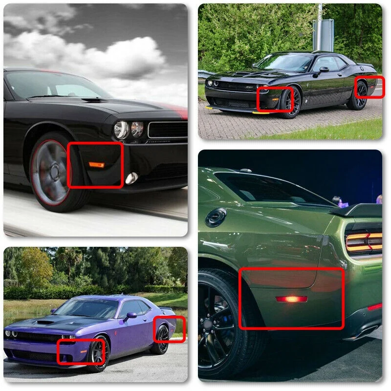 Luz LED de señalización lateral delantera, lámparas de parque para Dodge Challenger 2015-2020, 68195788AB,68195789AB, 1 par