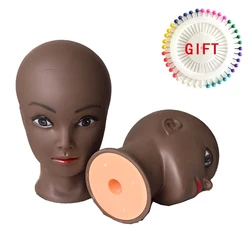 H&STAR Female Bald Mannequin Had  Cosmetology Practice African Training Manikin Head For Hair Styling