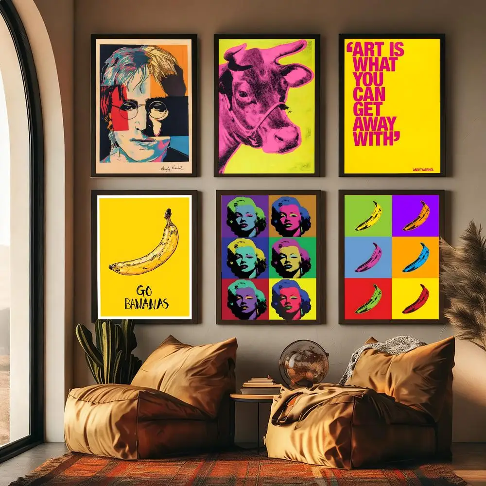 Póster de Andy Warhol, arte pop, SunsetSoup, pegatinas de pared modernas y elegantes para decoración del hogar, sala de estar, dormitorio, arte de pared
